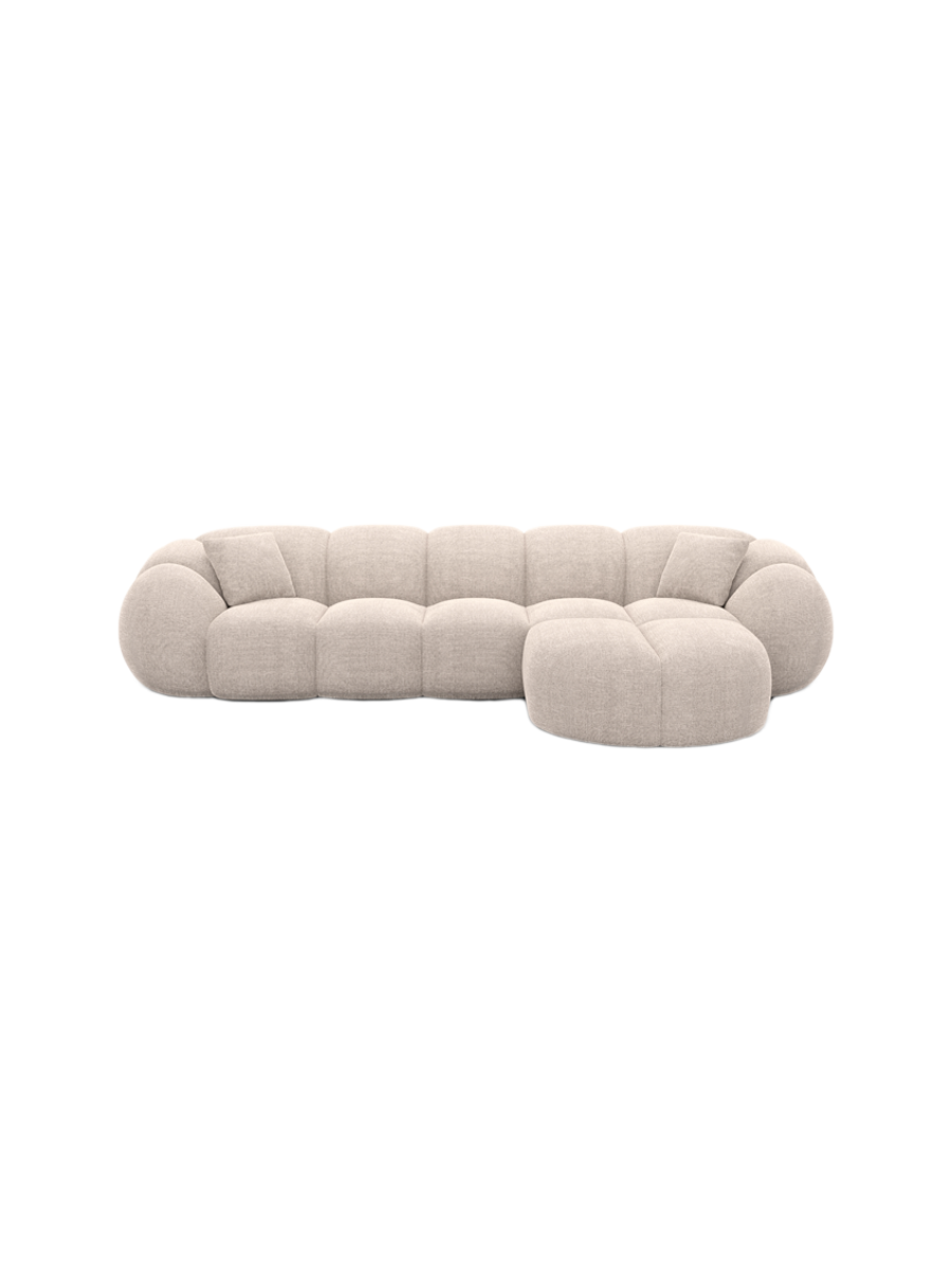 
4-Sitzer Design Ecksofa „Azura“ mit Strukturstoff-Bezug - Strukturstoff Anthrazit / Eckteil links