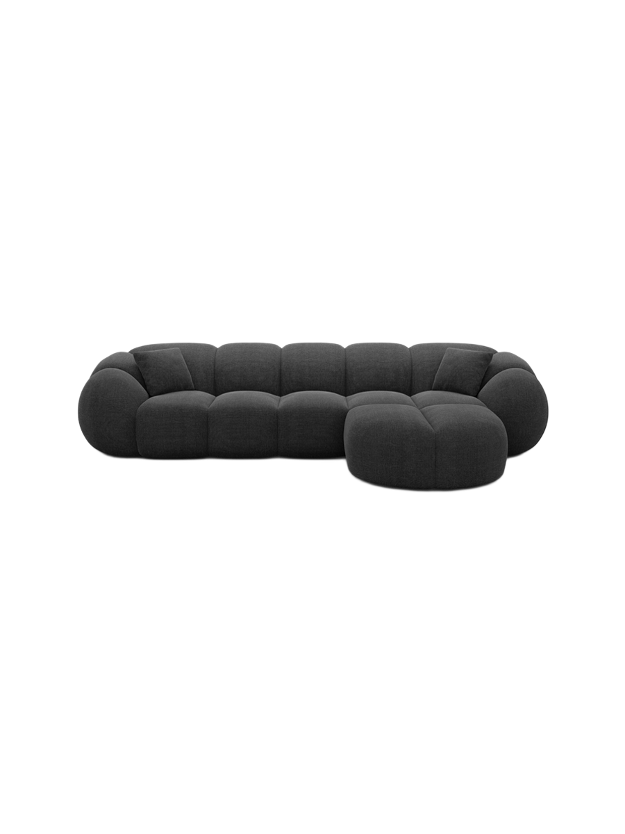 
4-Sitzer Design Ecksofa „Azura“ mit Strukturstoff-Bezug - Strukturstoff Anthrazit / Eckteil links