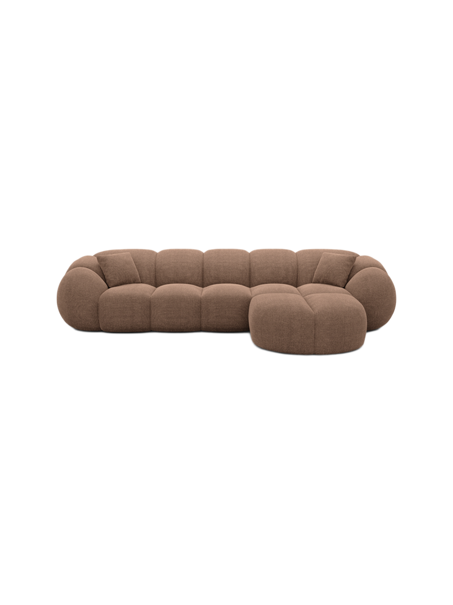 
4-Sitzer Design Ecksofa „Azura“ mit Strukturstoff-Bezug - Strukturstoff Anthrazit / Eckteil links