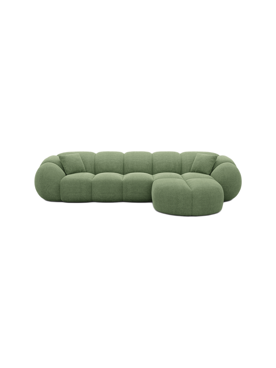 
4-Sitzer Design Ecksofa „Azura“ mit Strukturstoff-Bezug - Strukturstoff Anthrazit / Eckteil links