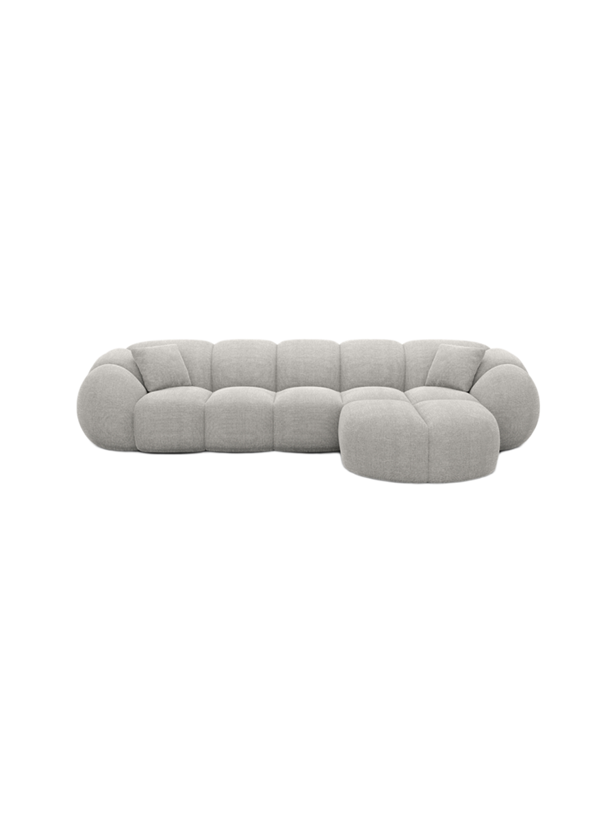 
4-Sitzer Design Ecksofa „Azura“ mit Strukturstoff-Bezug - Strukturstoff Anthrazit / Eckteil links