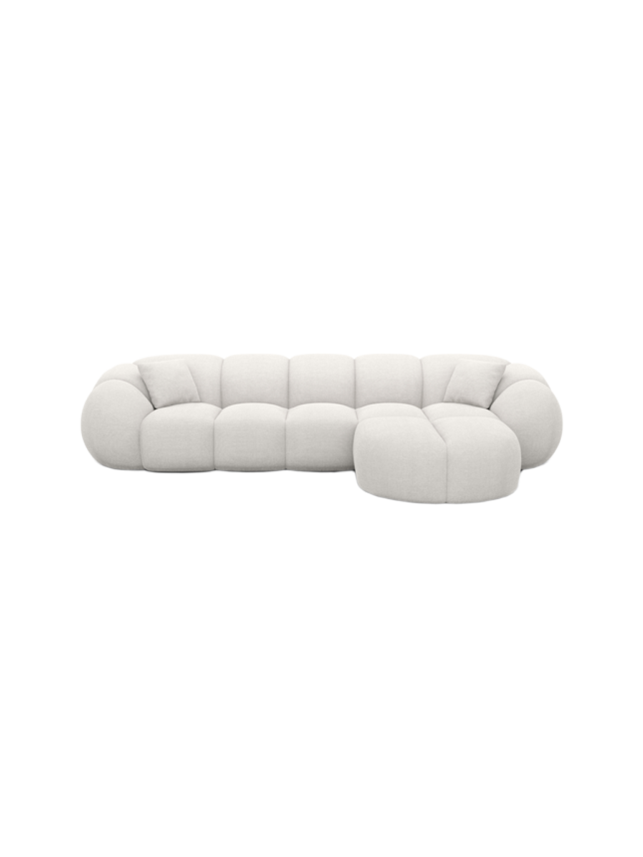 
4-Sitzer Design Ecksofa „Azura“ mit Strukturstoff-Bezug - Strukturstoff Anthrazit / Eckteil links