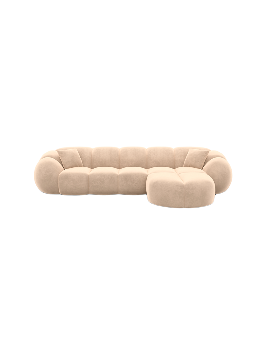 
4-Sitzer Design Ecksofa „Azura“ mit Samtbezug - Samtbezug Königsblau / Eckteil links
