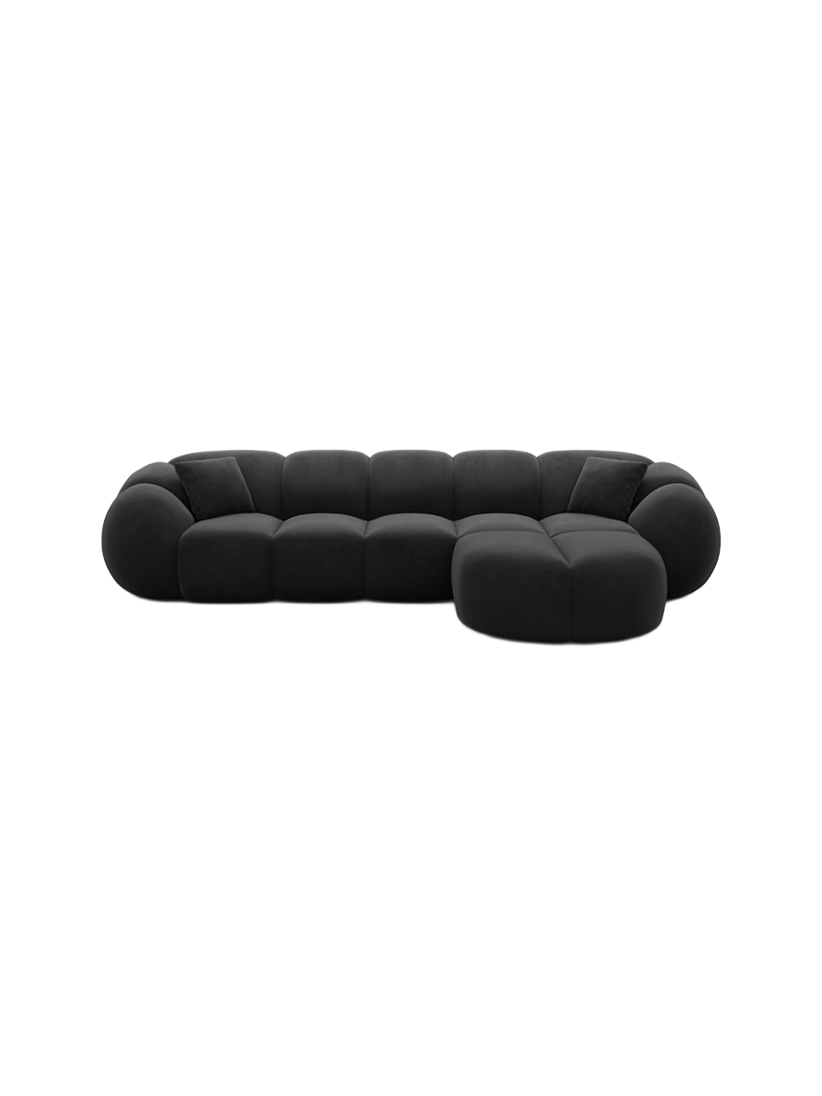 
4-Sitzer Design Ecksofa „Azura“ mit Samtbezug - Samtbezug Königsblau / Eckteil links
