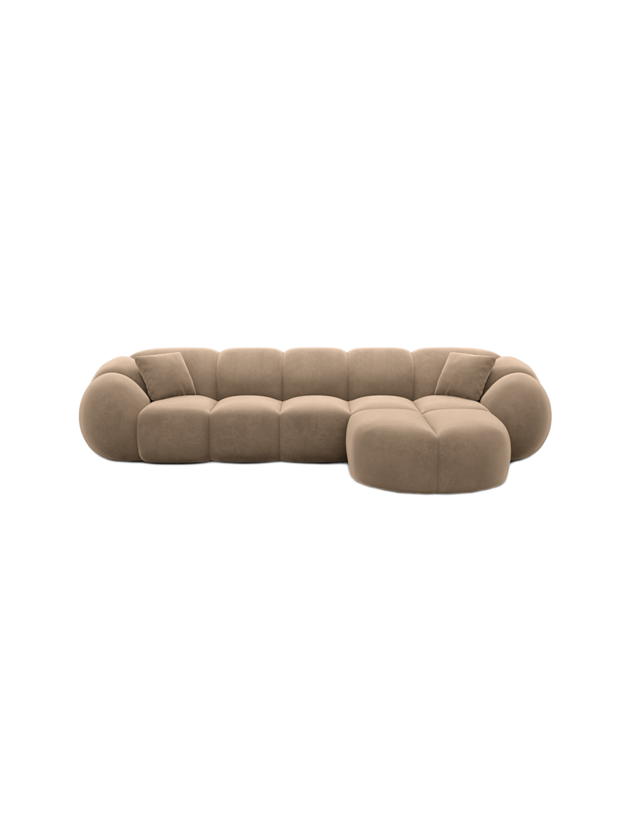 
4-Sitzer Design Ecksofa „Azura“ mit Samtbezug - Samtbezug Königsblau / Eckteil links