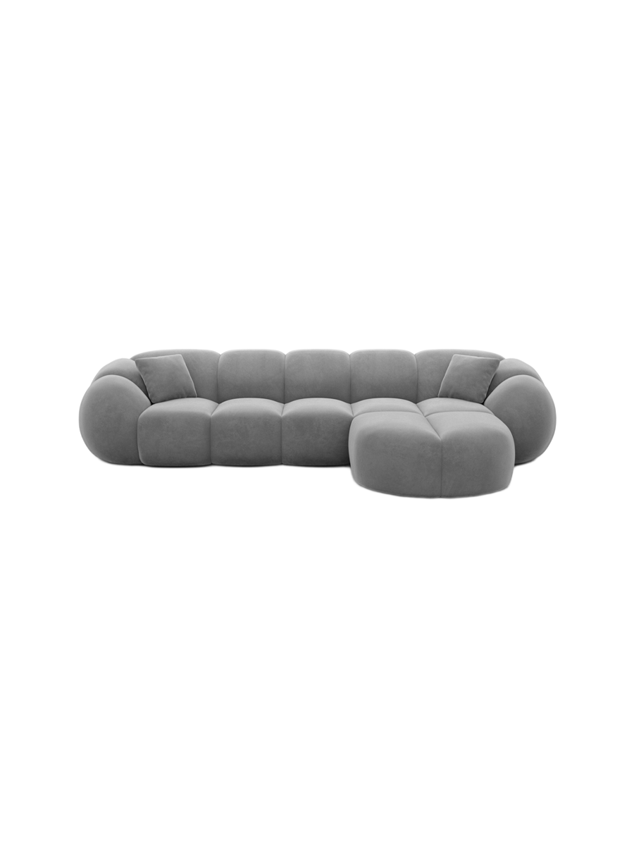 
4-Sitzer Design Ecksofa „Azura“ mit Samtbezug - Samtbezug Königsblau / Eckteil links