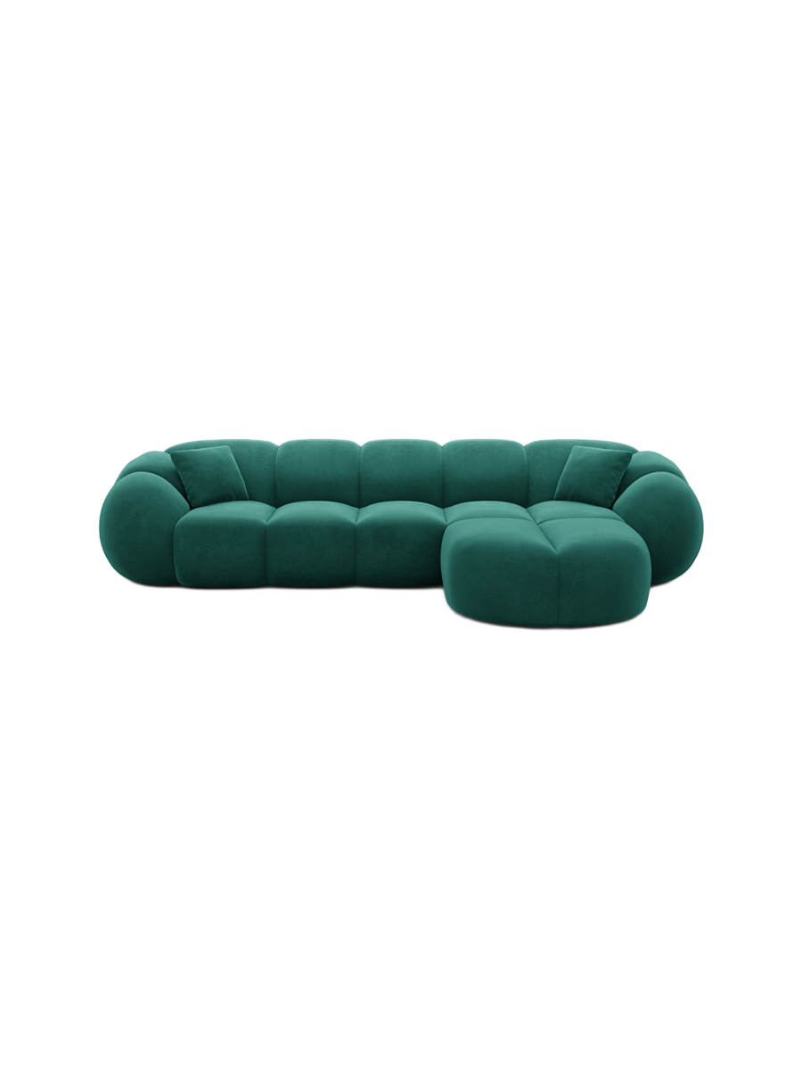 
4-Sitzer Design Ecksofa „Azura“ mit Samtbezug - Samtbezug Königsblau / Eckteil links