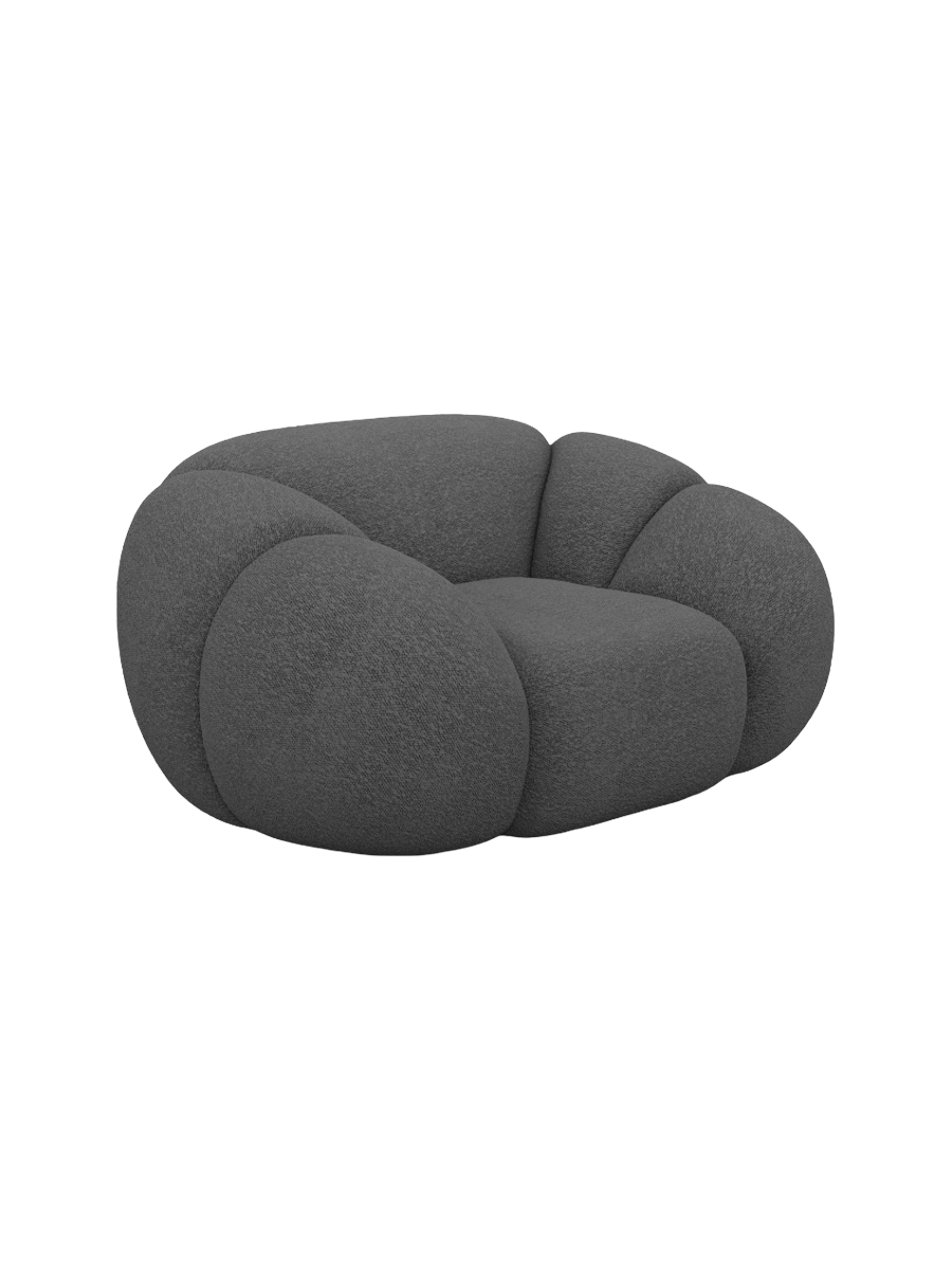 
Design Loungesessel „Azura“ mit Bouclé-Bezug - Bouclé Graphit