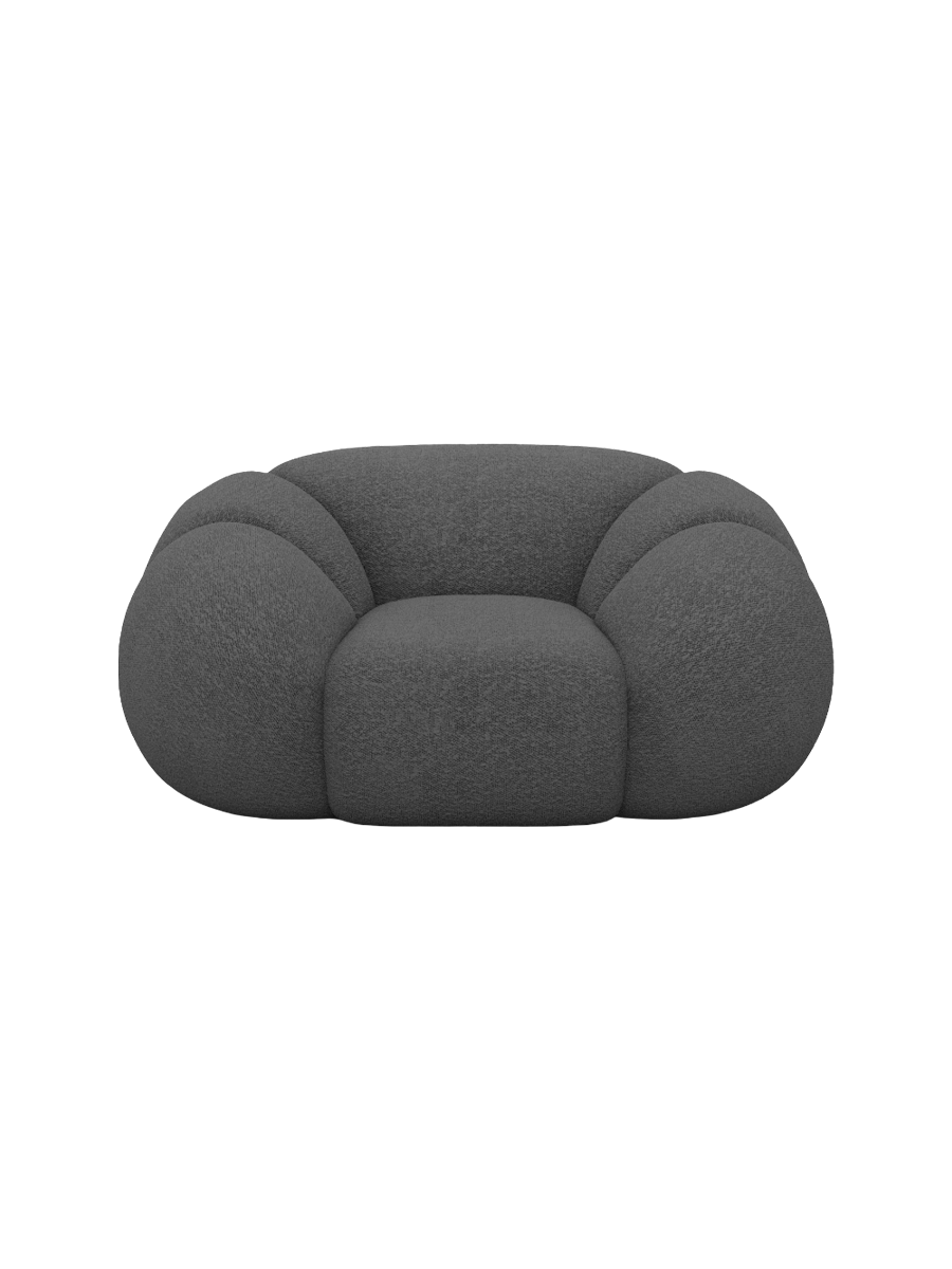 
Design Loungesessel „Azura“ mit Bouclé-Bezug - Bouclé Graphit