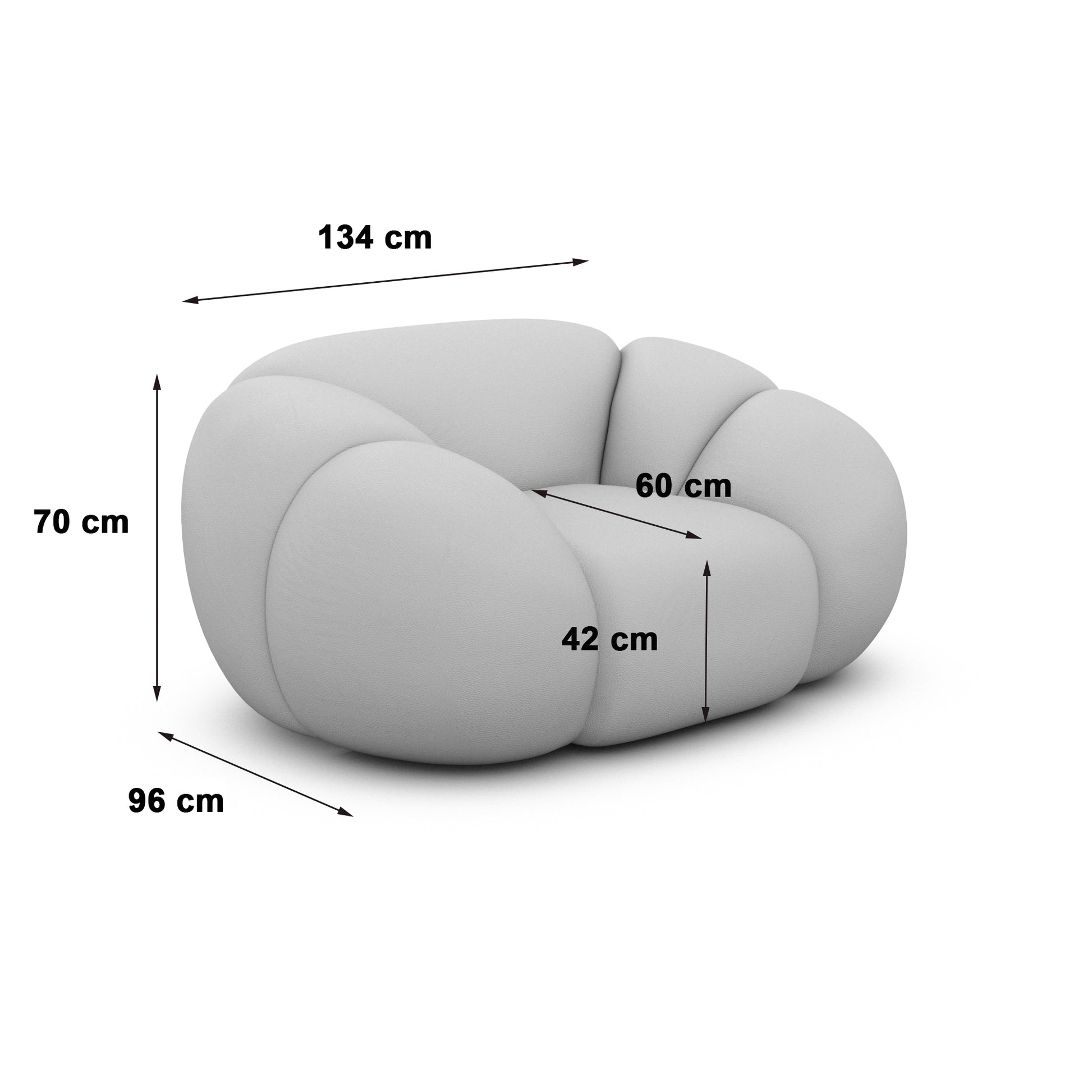 
Design Loungesessel „Azura“ mit Bouclé-Bezug - Bouclé Graphit