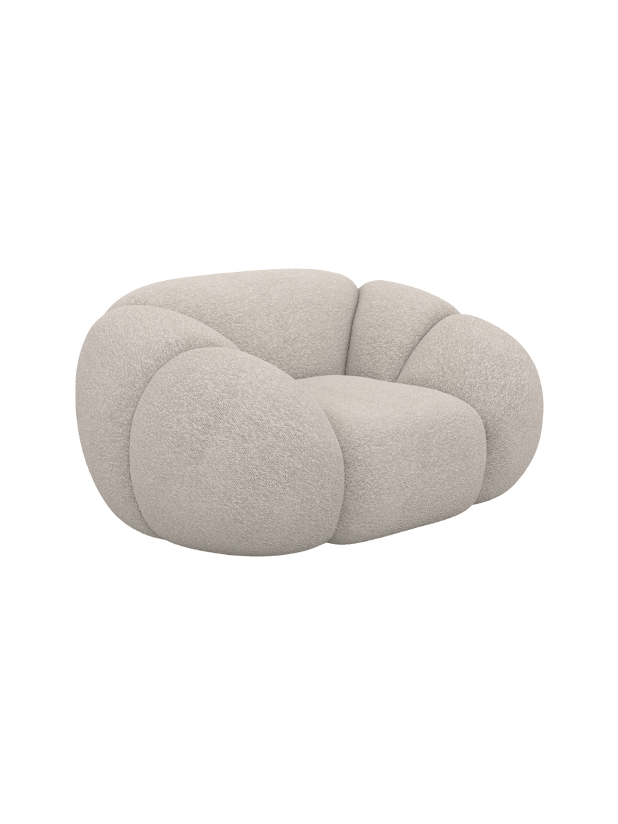 
Design Loungesessel „Azura“ mit Bouclé-Bezug - Bouclé Graphit