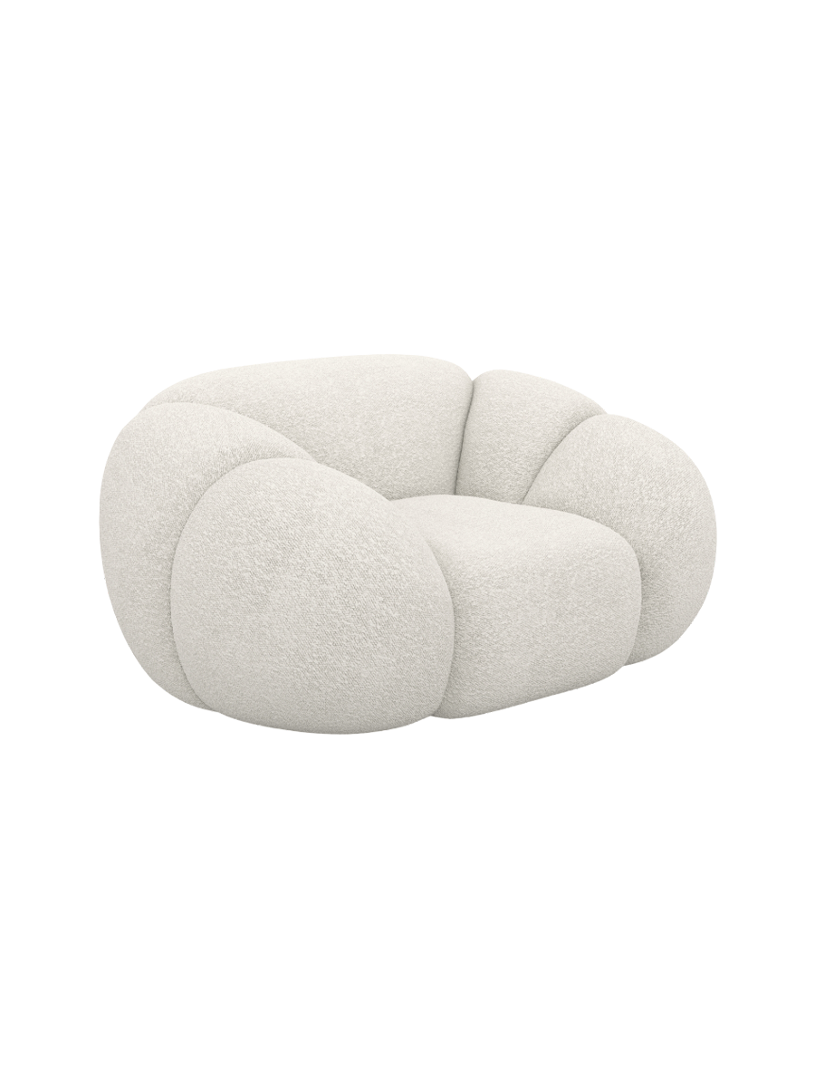 
Design Loungesessel „Azura“ mit Bouclé-Bezug - Bouclé Graphit