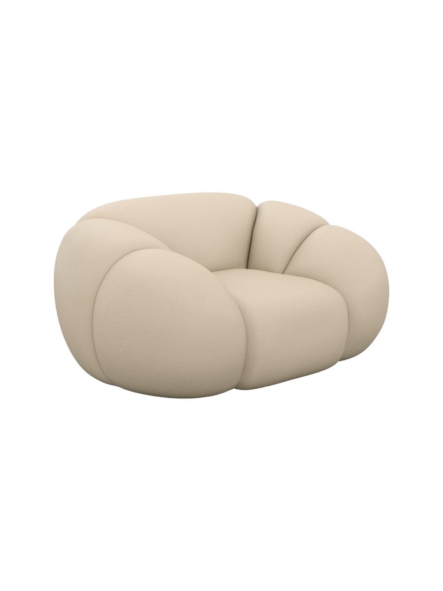 
Design Echtleder Loungesessel „Azura“ - Echtleder Beige
