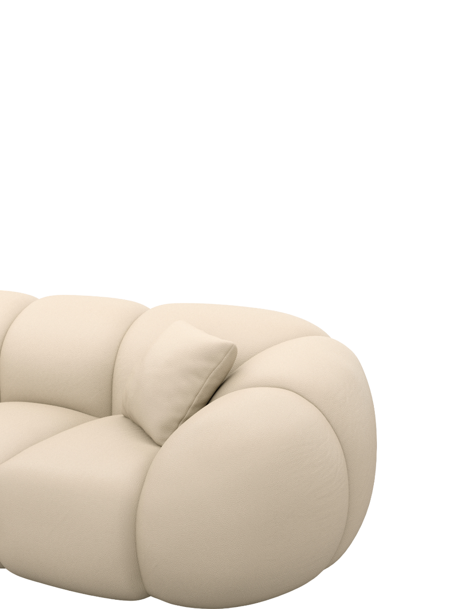 
Design Echtleder Loungesessel „Azura“ - Echtleder Beige