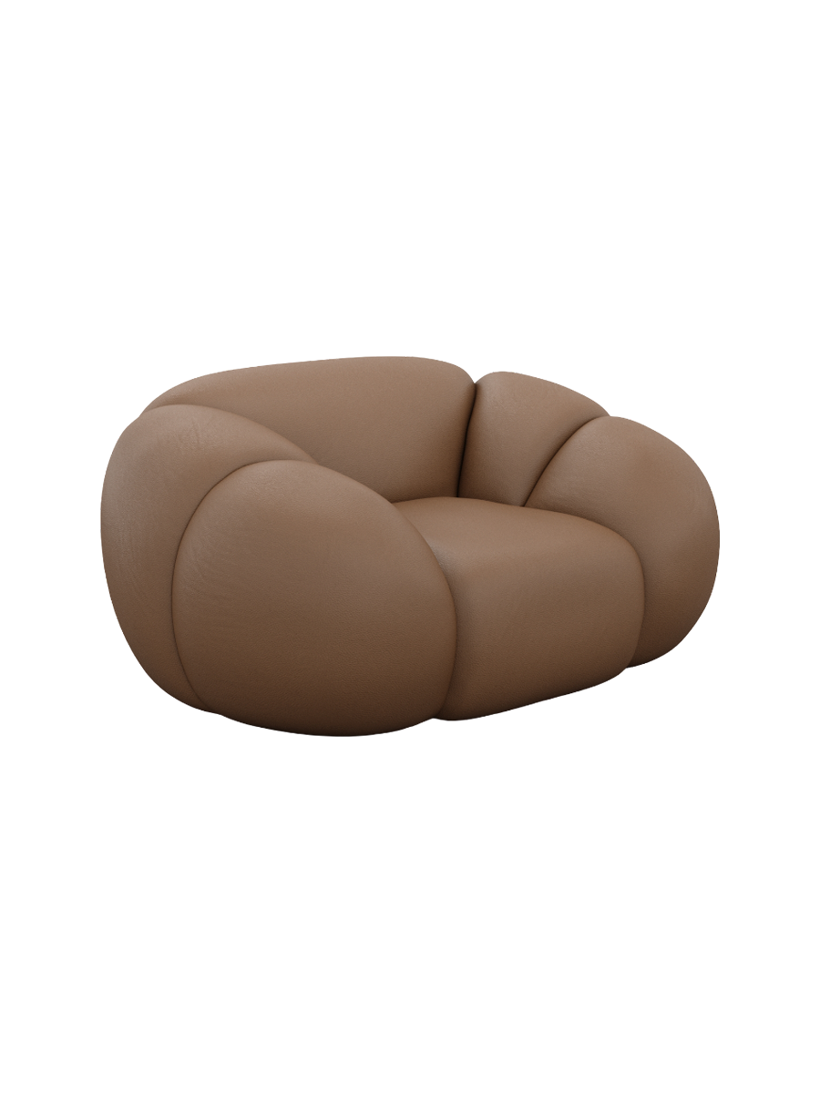 
Design Echtleder Loungesessel „Azura“ - Echtleder Beige