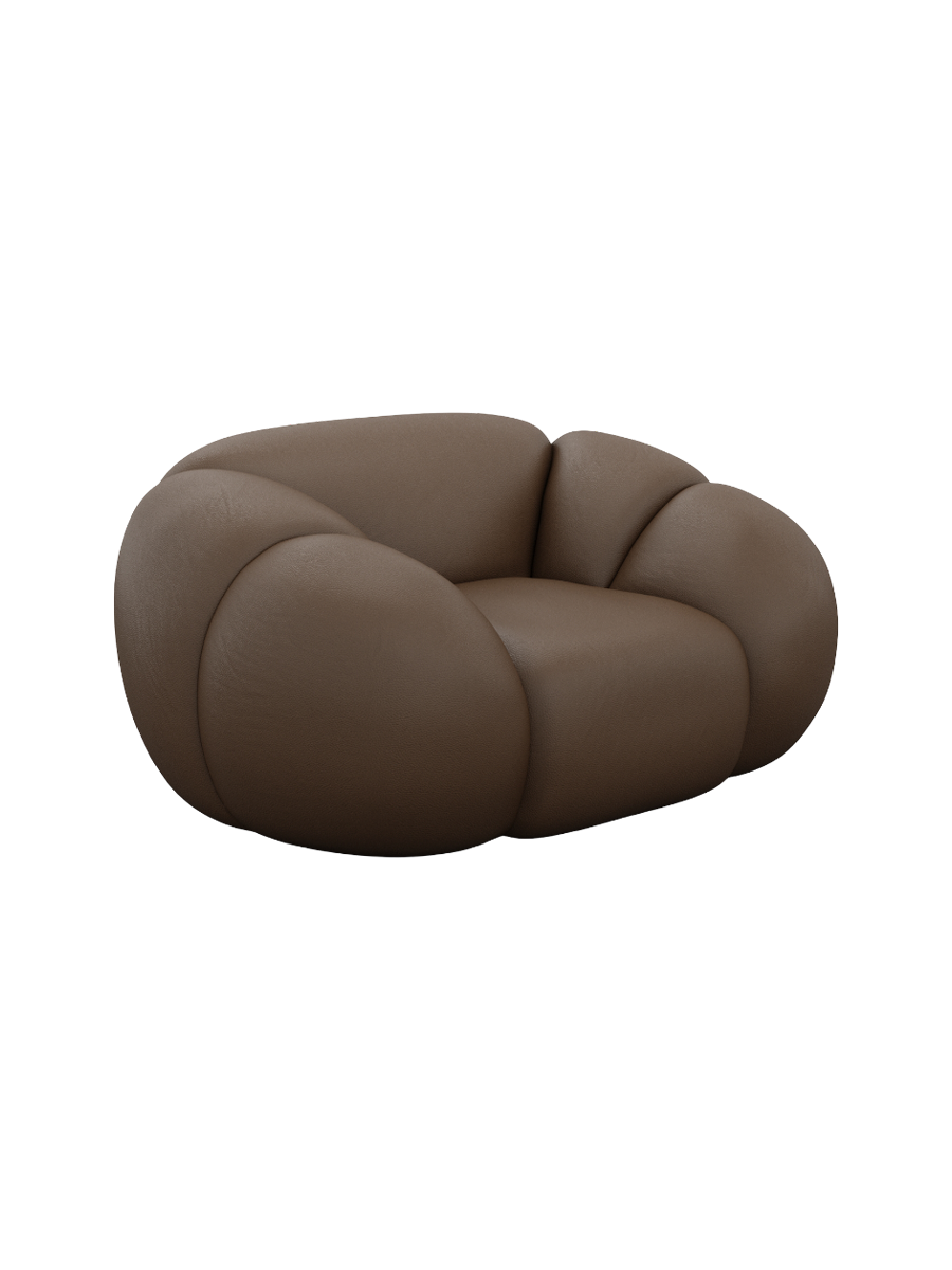 
Design Echtleder Loungesessel „Azura“ - Echtleder Beige