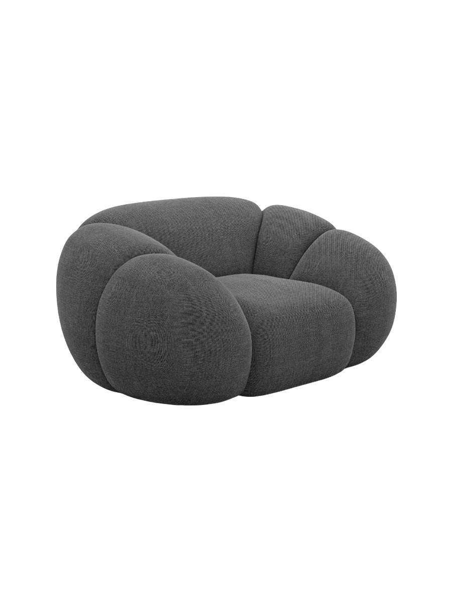
Design Loungesessel „Azura“ mit Strukturstoff-Bezug - Strukturstoff Anthrazit