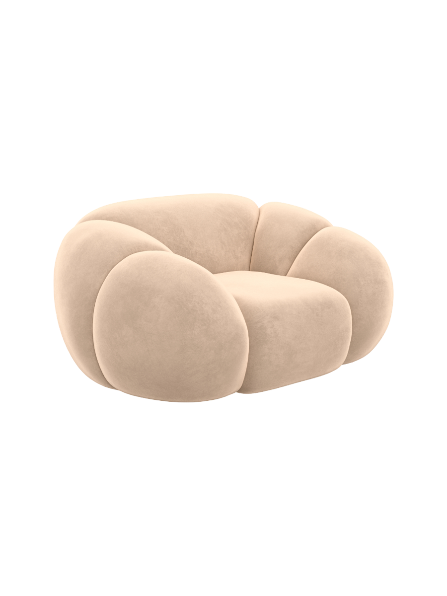 
Design Loungesessel „Azura“ mit Samtbezug - Samtbezug Königsblau