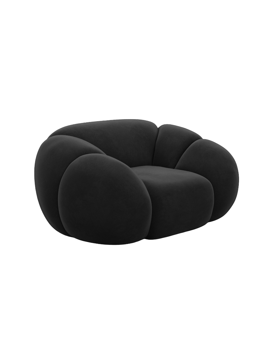 
Design Loungesessel „Azura“ mit Samtbezug - Samtbezug Königsblau