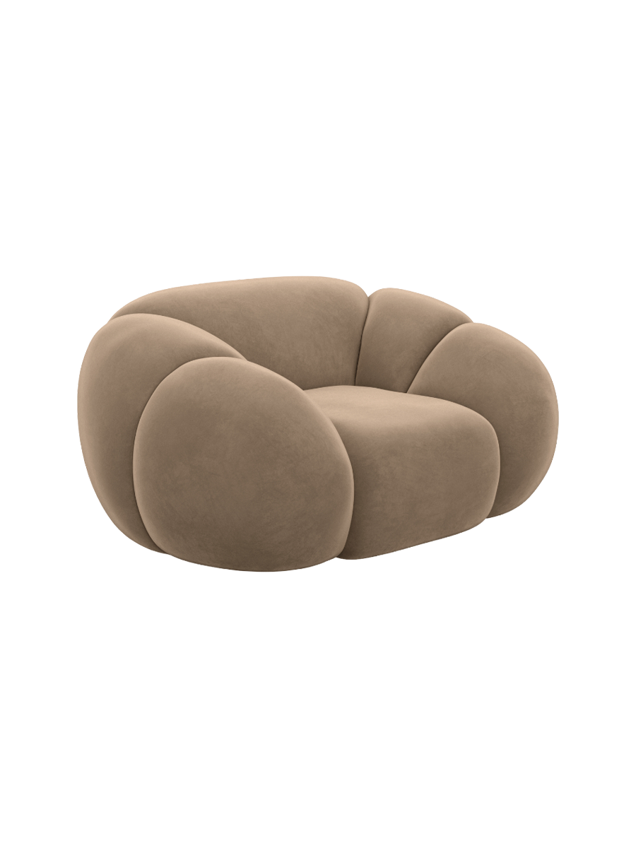 
Design Loungesessel „Azura“ mit Samtbezug - Samtbezug Königsblau