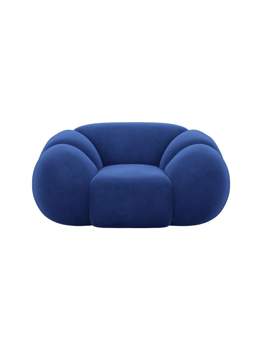 
Design Loungesessel „Azura“ mit Samtbezug - Samtbezug Königsblau