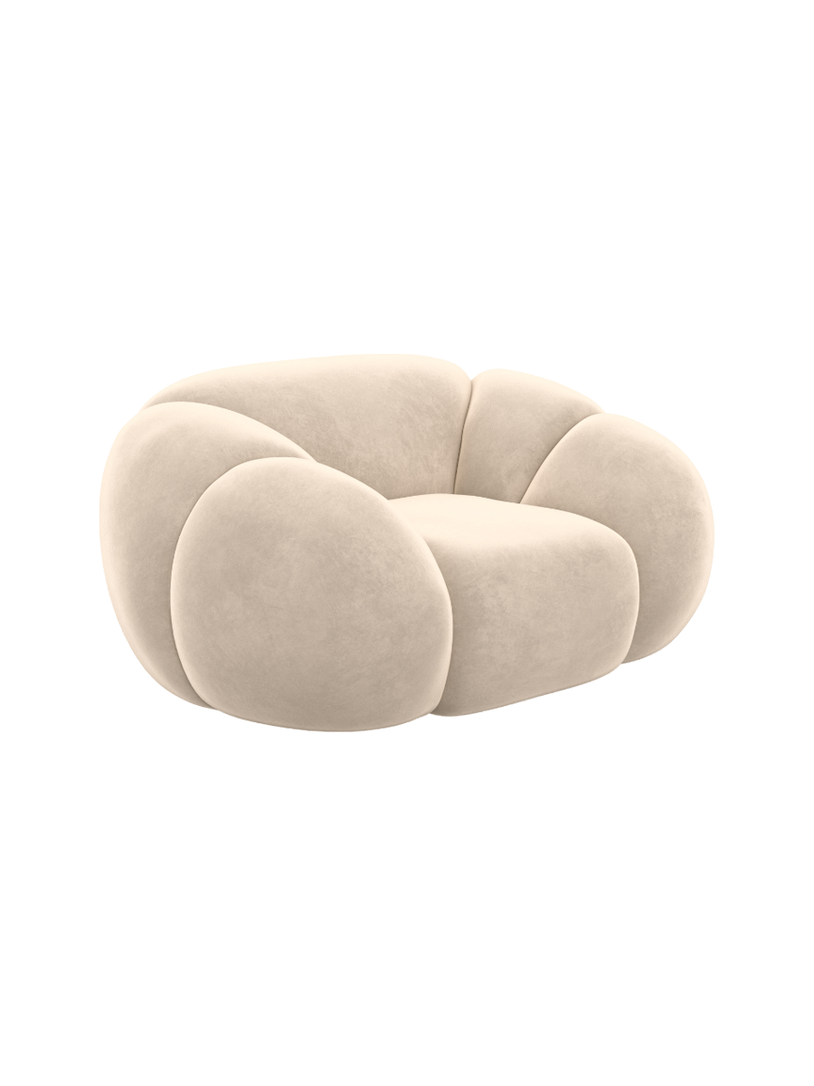 
Design Loungesessel „Azura“ mit Samtbezug - Samtbezug Königsblau