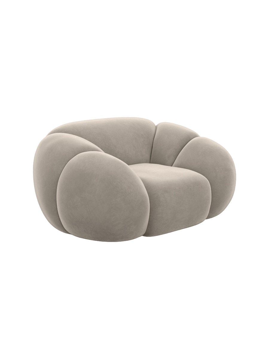 
Design Loungesessel „Azura“ mit Samtbezug - Samtbezug Königsblau