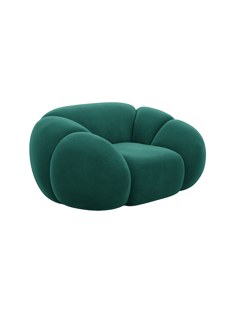 
Design Loungesessel „Azura“ mit Samtbezug - Samtbezug Königsblau