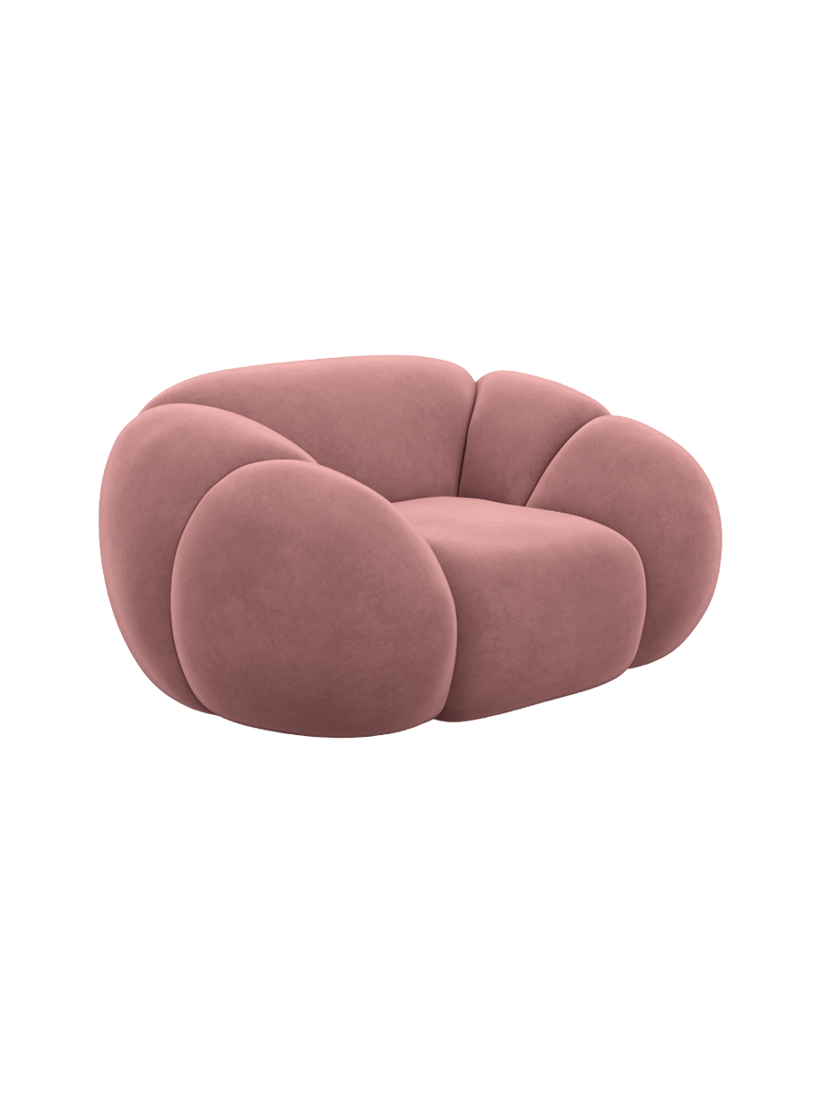 
Design Loungesessel „Azura“ mit Samtbezug - Samtbezug Königsblau