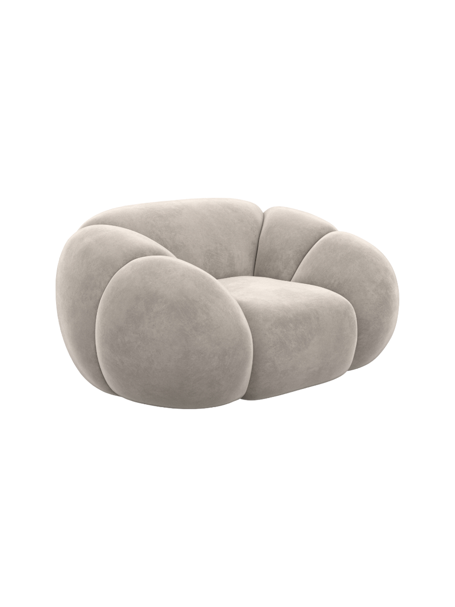 
Design Loungesessel „Azura“ mit Samtbezug - Samtbezug Königsblau