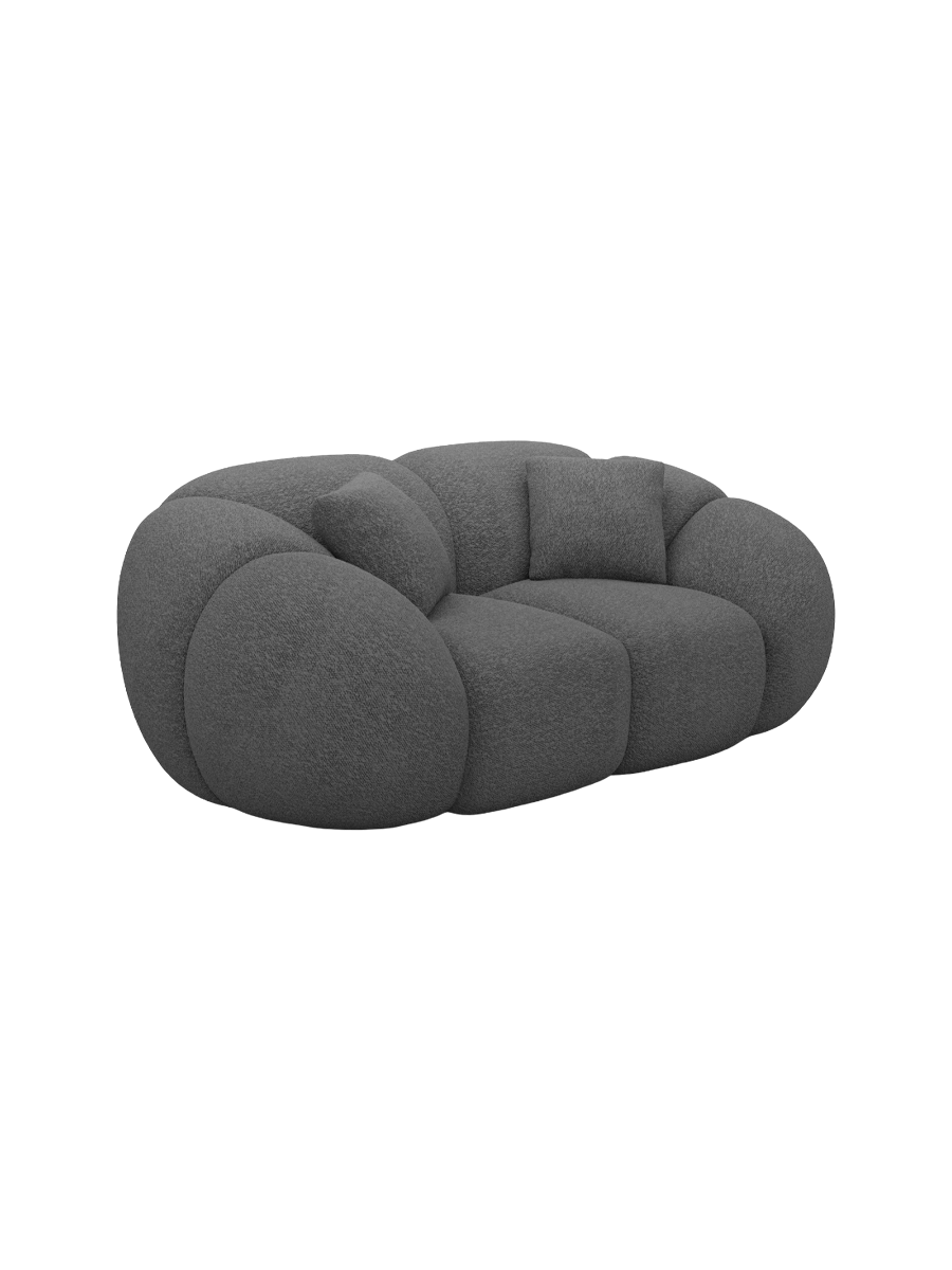 
2-Sitzer Design Sofa „Azura“ mit Bouclé-Bezug - Bouclé Graphit
