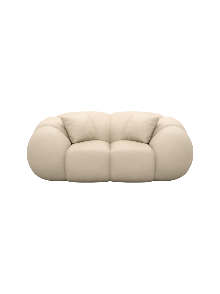 
2-Sitzer Design Echtleder Sofa „Azura“ - Echtleder Beige