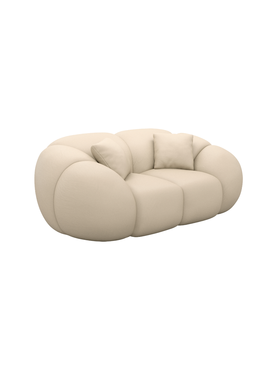 
2-Sitzer Design Echtleder Sofa „Azura“ - Echtleder Beige