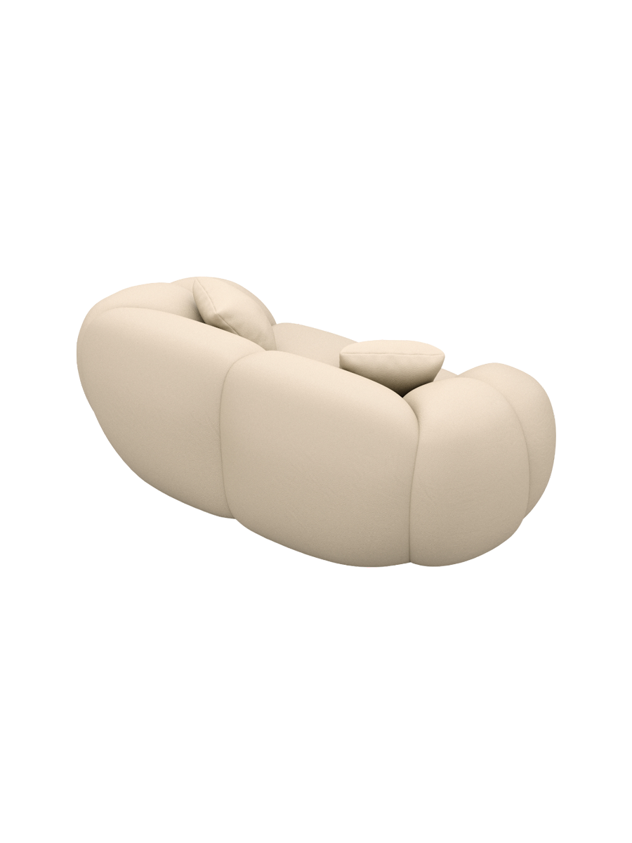 
2-Sitzer Design Echtleder Sofa „Azura“ - Echtleder Beige