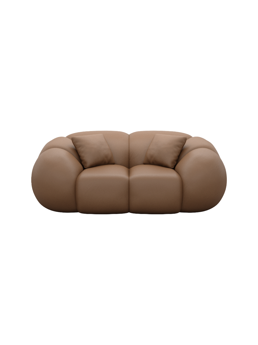 
2-Sitzer Design Echtleder Sofa „Azura“ - Echtleder Beige