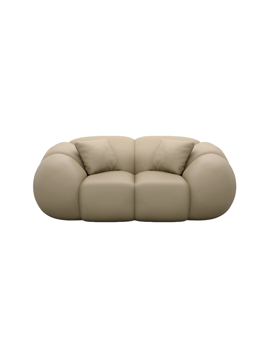 
2-Sitzer Design Echtleder Sofa „Azura“ - Echtleder Beige