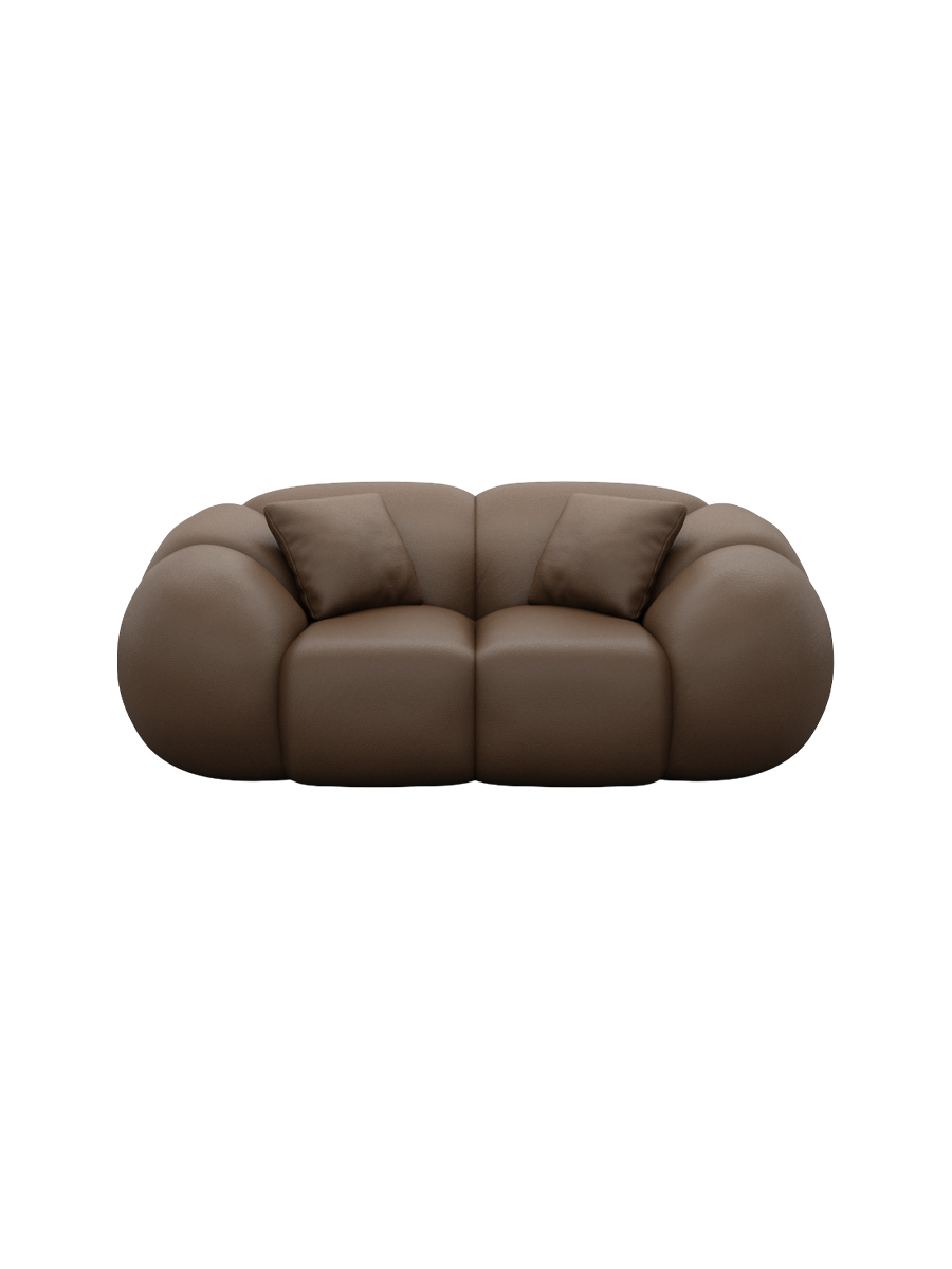 
2-Sitzer Design Echtleder Sofa „Azura“ - Echtleder Beige