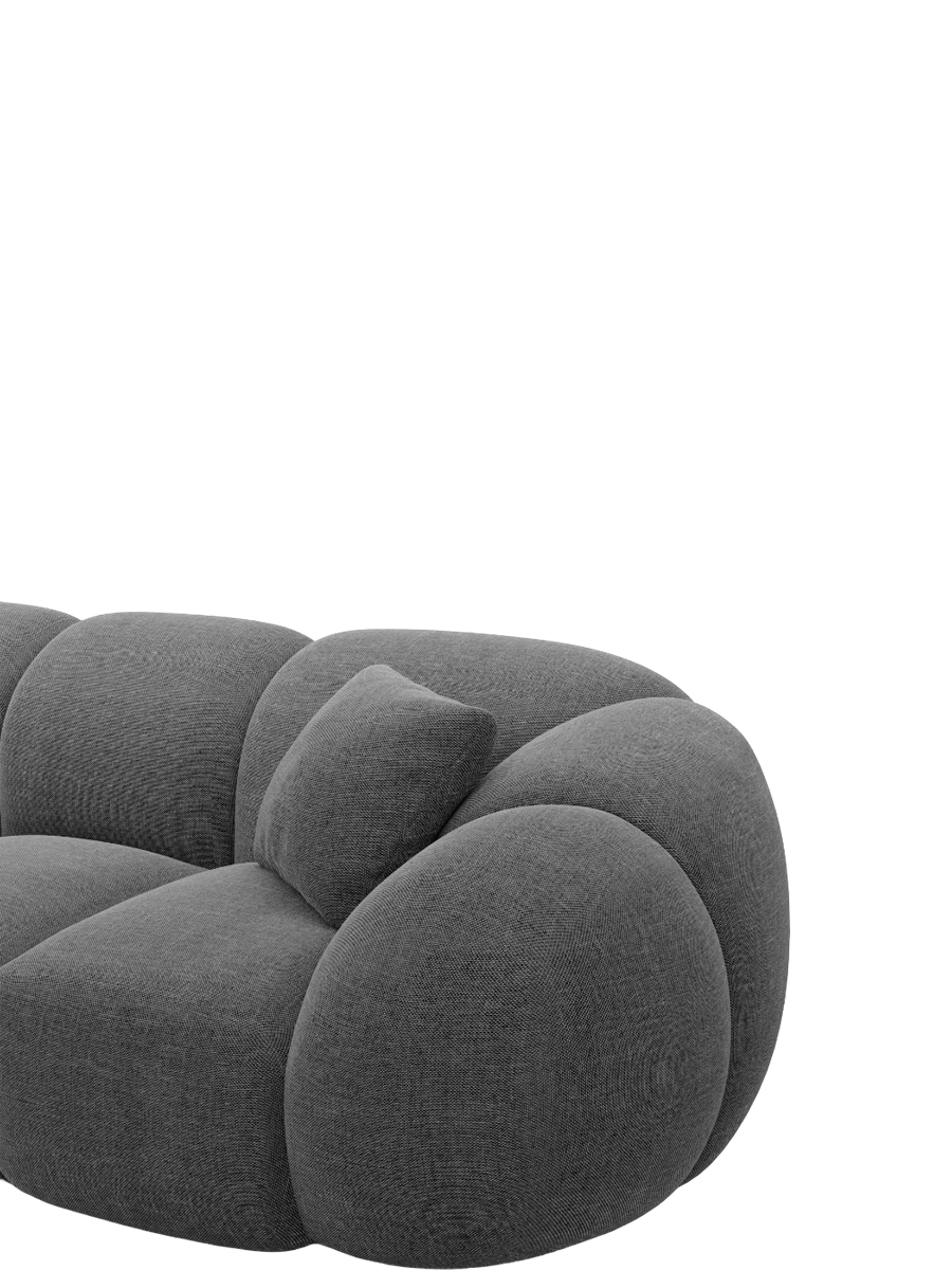 
2-Sitzer Design Sofa „Azura“ mit Strukturstoff-Bezug - Strukturstoff Anthrazit