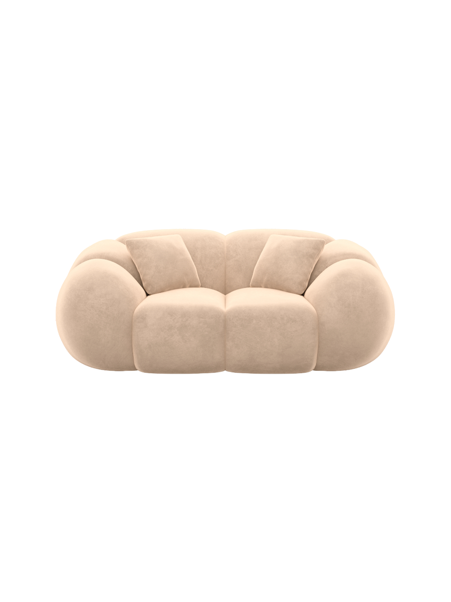 
2-Sitzer Design Sofa „Azura“ mit Samtbezug - Samtbezug Königsblau
