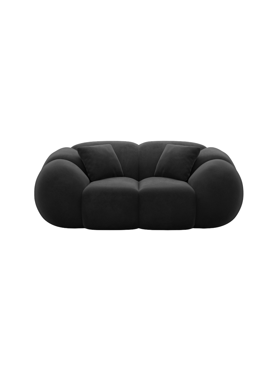 
2-Sitzer Design Sofa „Azura“ mit Samtbezug - Samtbezug Königsblau