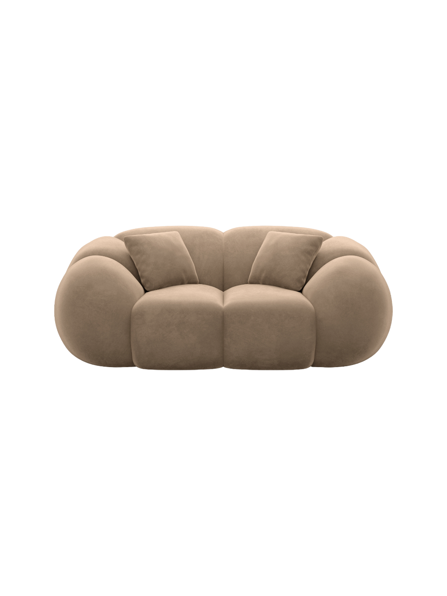 
2-Sitzer Design Sofa „Azura“ mit Samtbezug - Samtbezug Königsblau