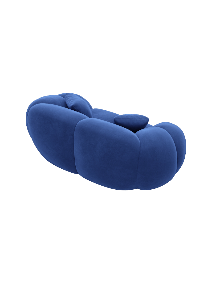 
2-Sitzer Design Sofa „Azura“ mit Samtbezug - Samtbezug Königsblau