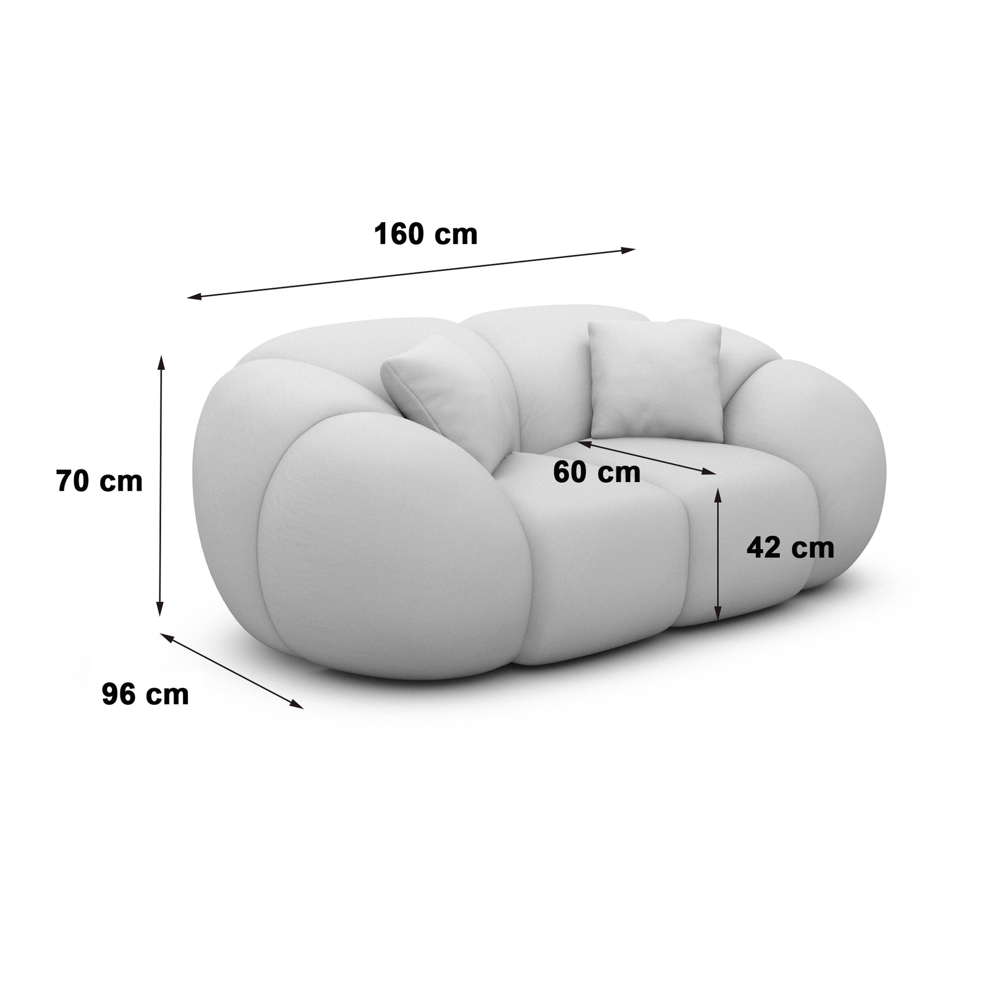 
2-Sitzer Design Sofa „Azura“ mit Samtbezug - Samtbezug Königsblau