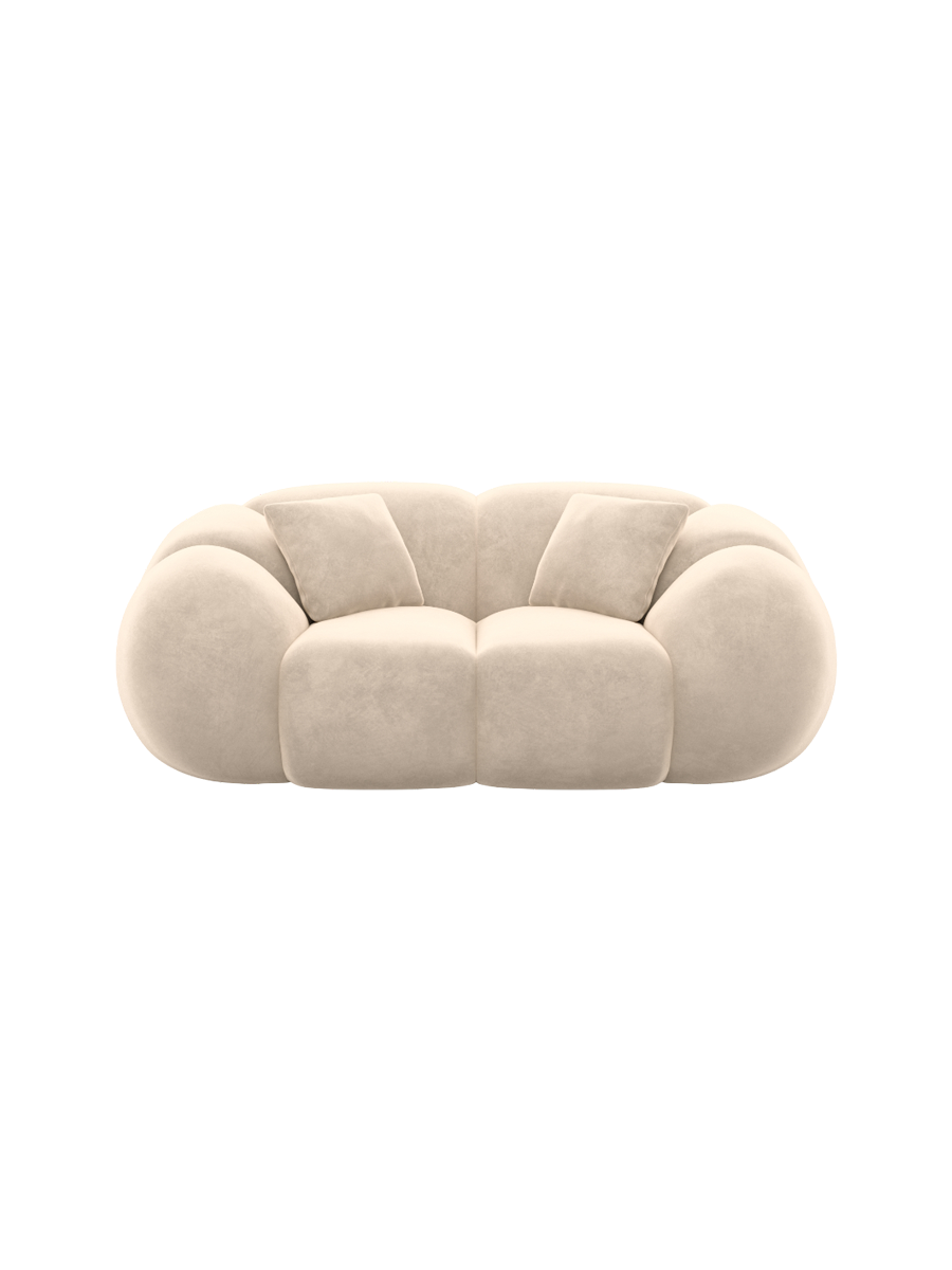 
2-Sitzer Design Sofa „Azura“ mit Samtbezug - Samtbezug Königsblau