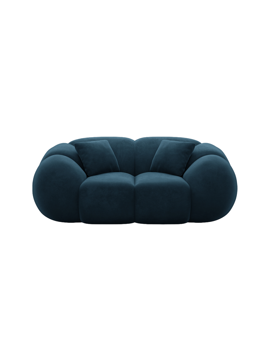 
2-Sitzer Design Sofa „Azura“ mit Samtbezug - Samtbezug Königsblau