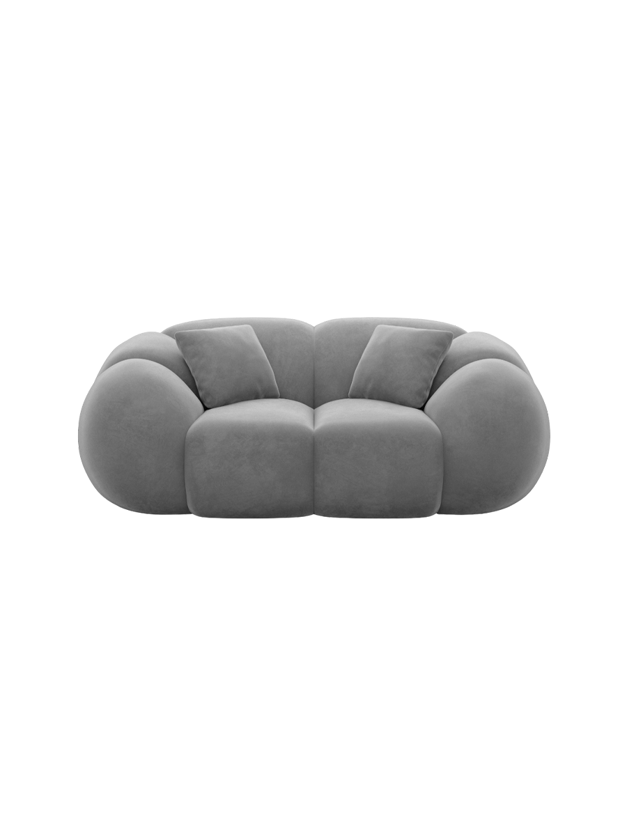 
2-Sitzer Design Sofa „Azura“ mit Samtbezug - Samtbezug Königsblau