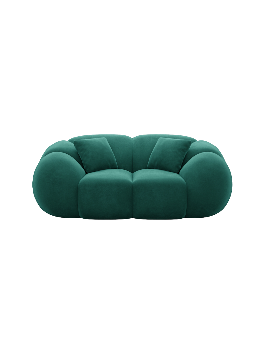 
2-Sitzer Design Sofa „Azura“ mit Samtbezug - Samtbezug Königsblau
