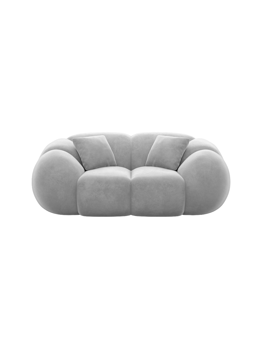 
2-Sitzer Design Sofa „Azura“ mit Samtbezug - Samtbezug Königsblau