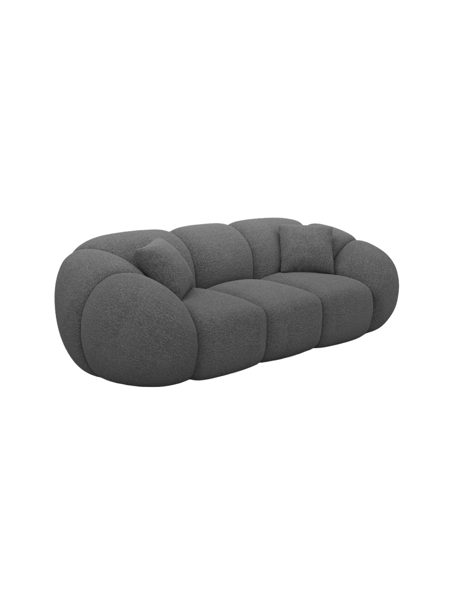 
3-Sitzer Design Sofa „Azura“ mit Bouclé-Bezug - Bouclé Graphit