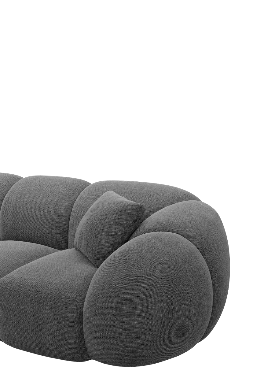 
3-Sitzer Design Sofa „Azura“ mit Strukturstoff-Bezug - Strukturstoff Anthrazit